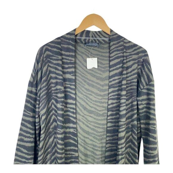 Sanctuary Womens Small Petite Black Zebra Print Open Front Cardigan Long Sleeve - Picture 3 of 9